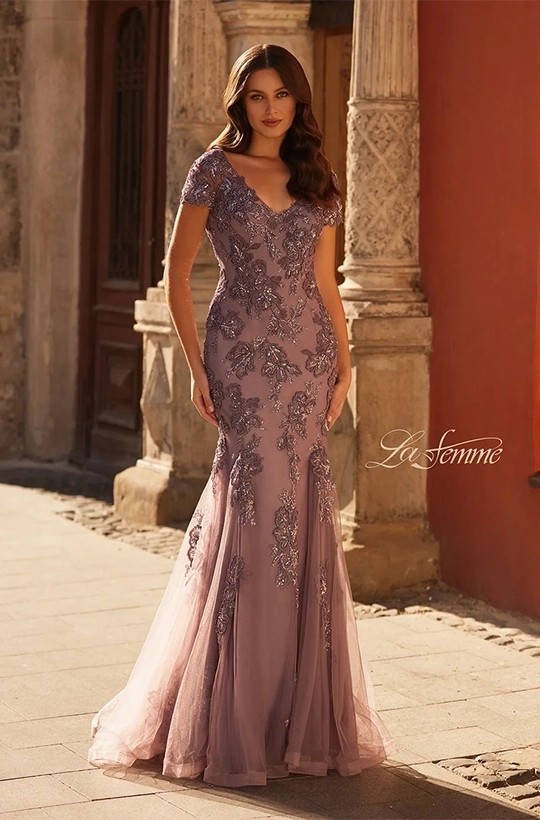 Model wearing a Mother Of The Bride Gown