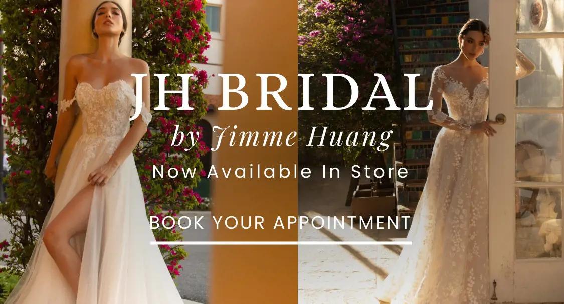 Model Wearing Jimme Huang Wedding Dress